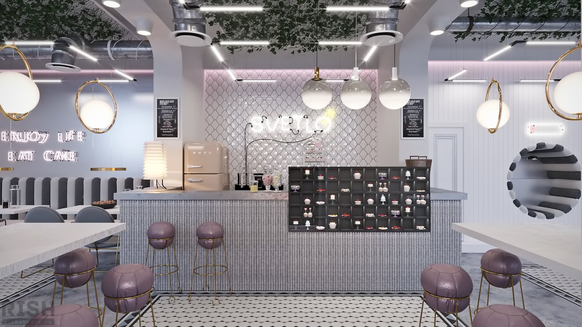 Кафе кондитерская интерьер бежевый