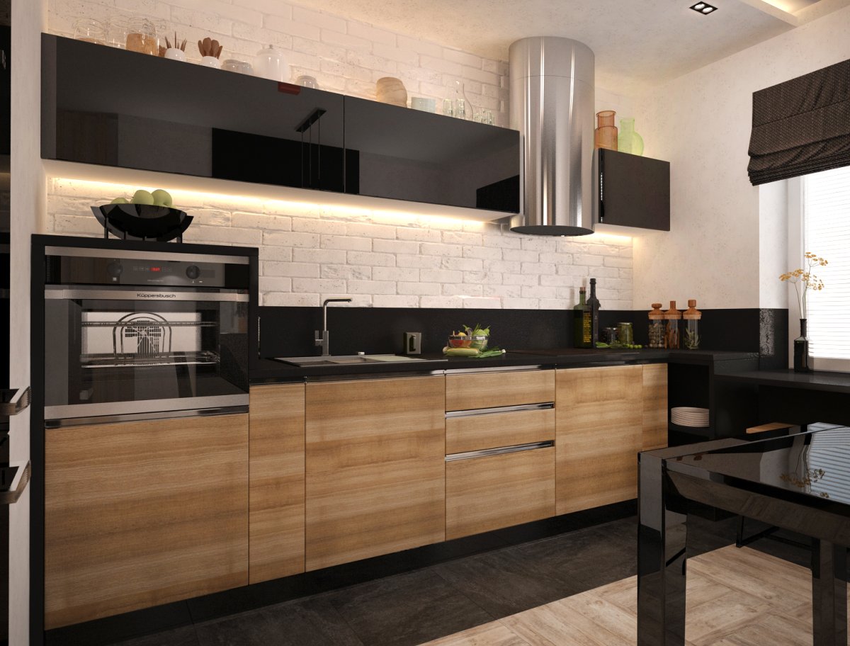 Кухня в стиле лофт 10 м2