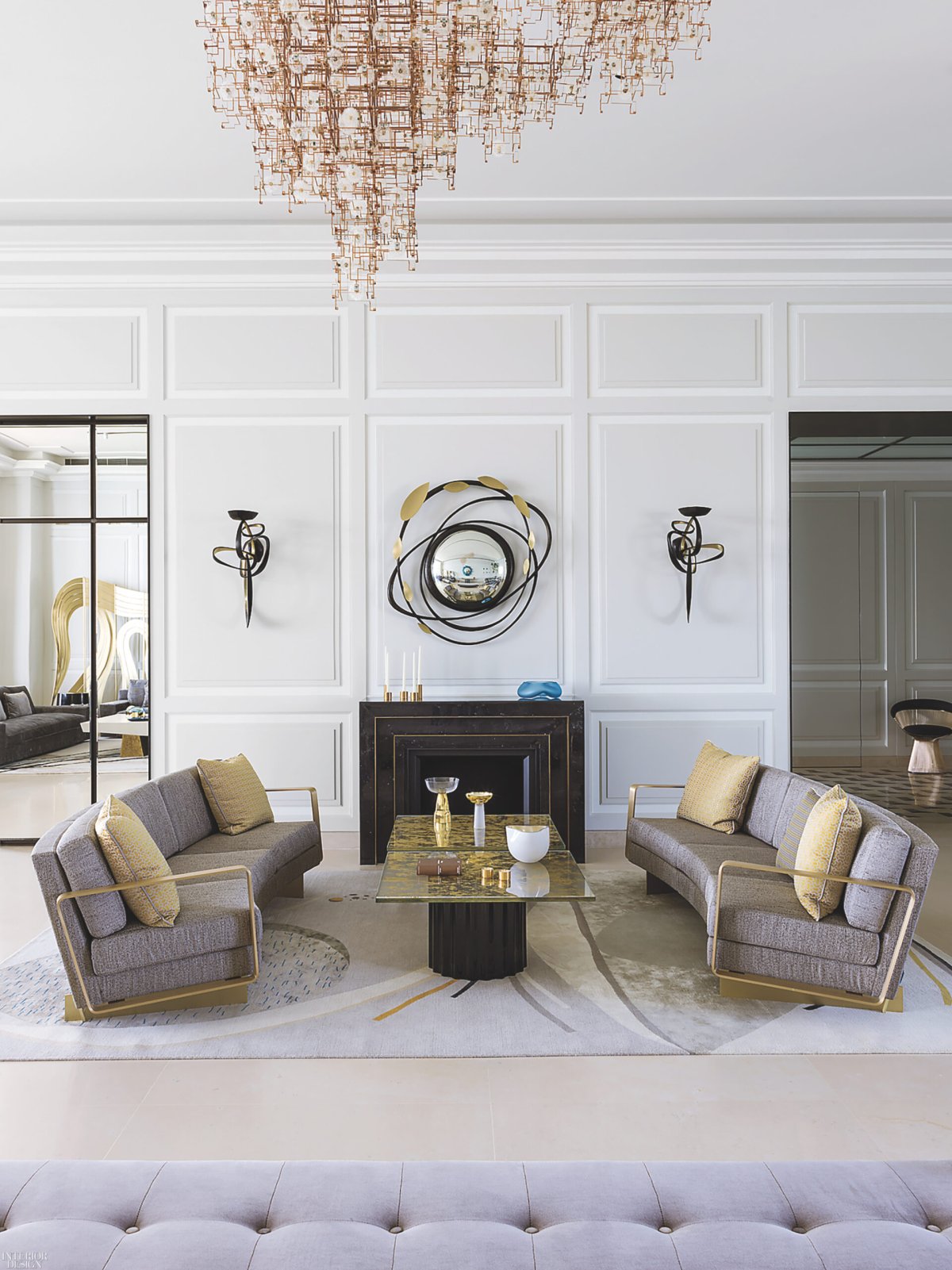 Интерьер белый с золотом