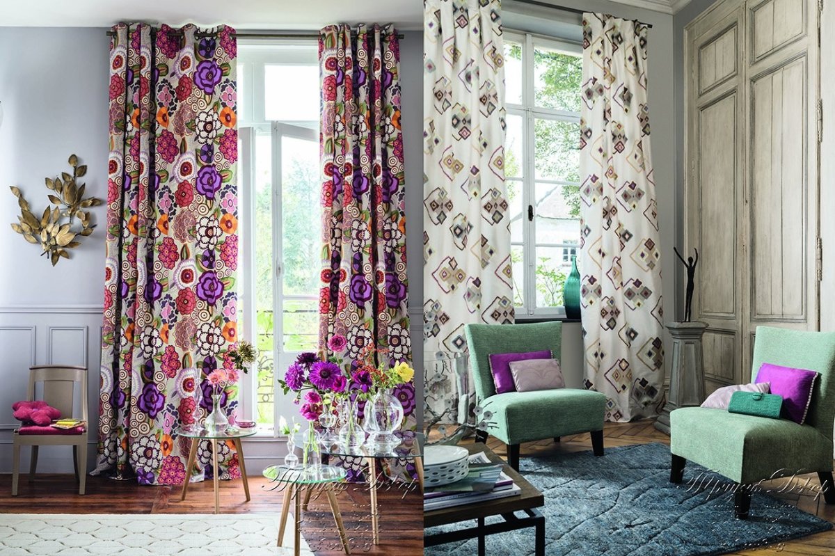 Ткани с цветочным принтом для штор