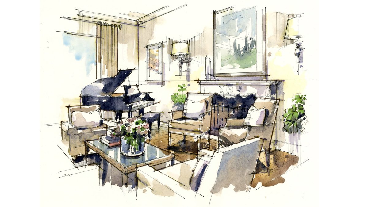 Интерьерные картины акварелью