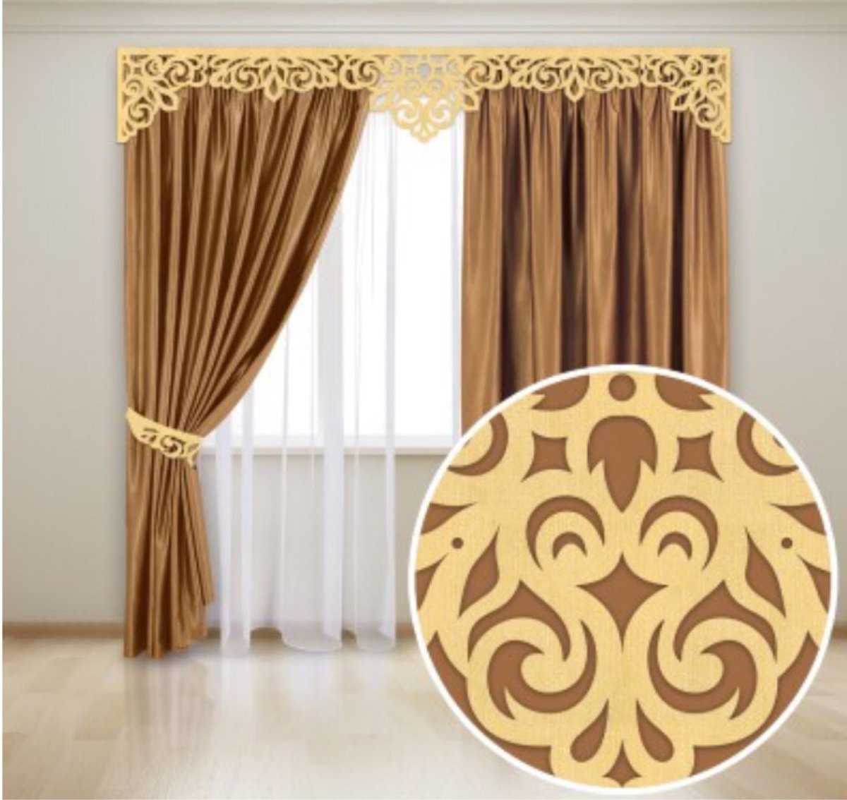 Ажурный ламбрекен лекало