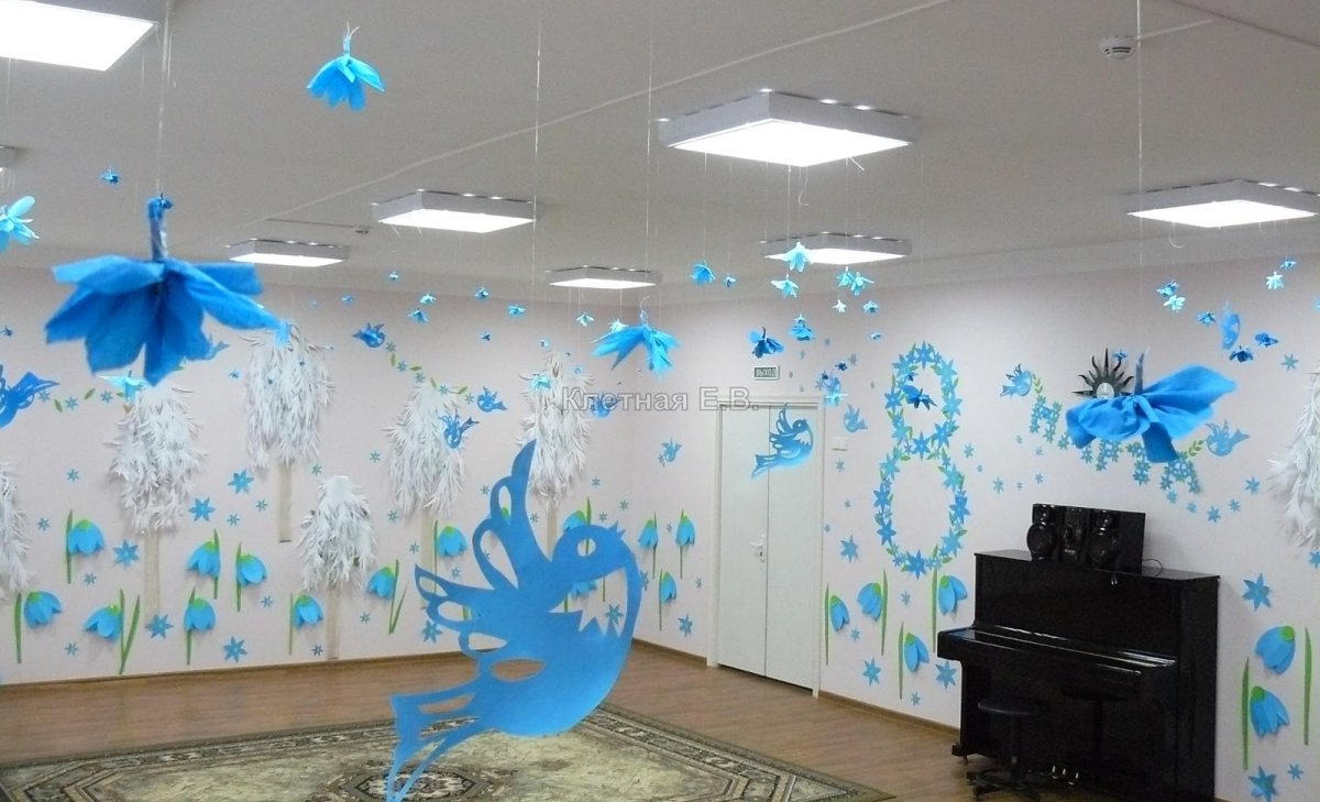 Оформление зала на 8 марта