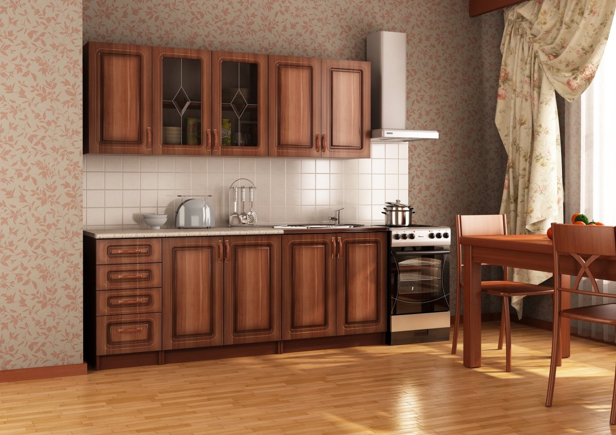 Оклеить кухонный гарнитур под дерево