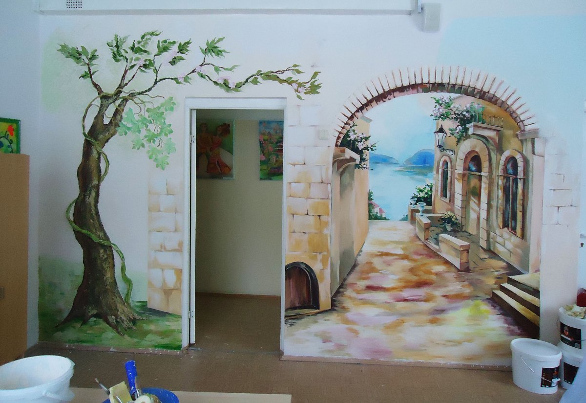 Роспись в детской домики