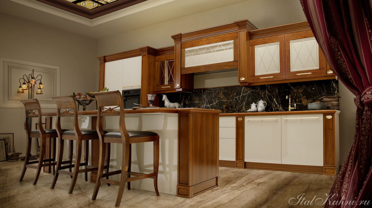 Кухня орех в интерьере