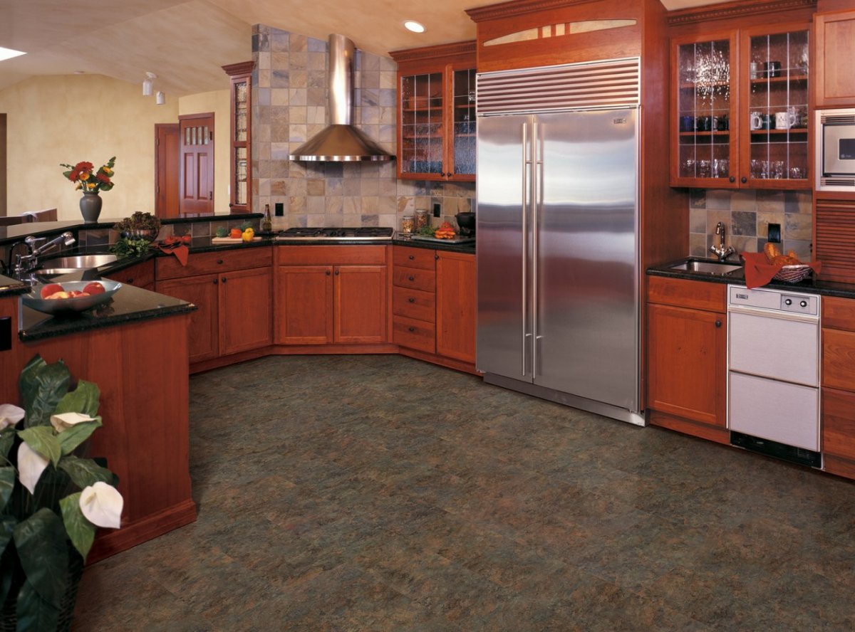 Линолеум в интерьере кухни