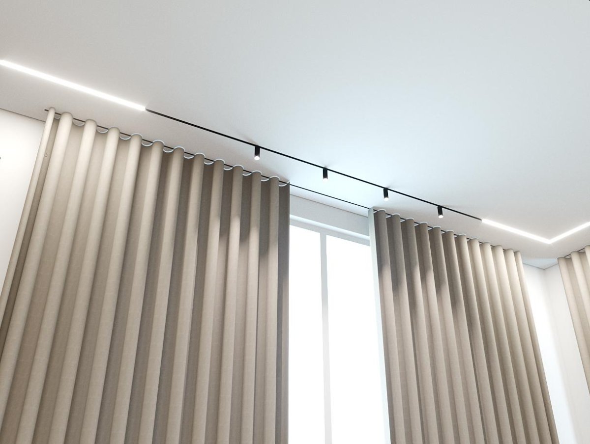 Потолочная гардина на натяжной потолок