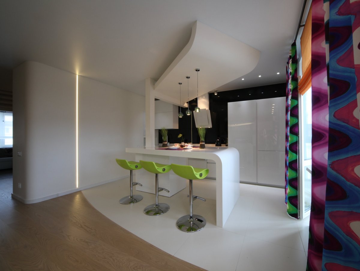 Кухня в стиле ретро футуризм