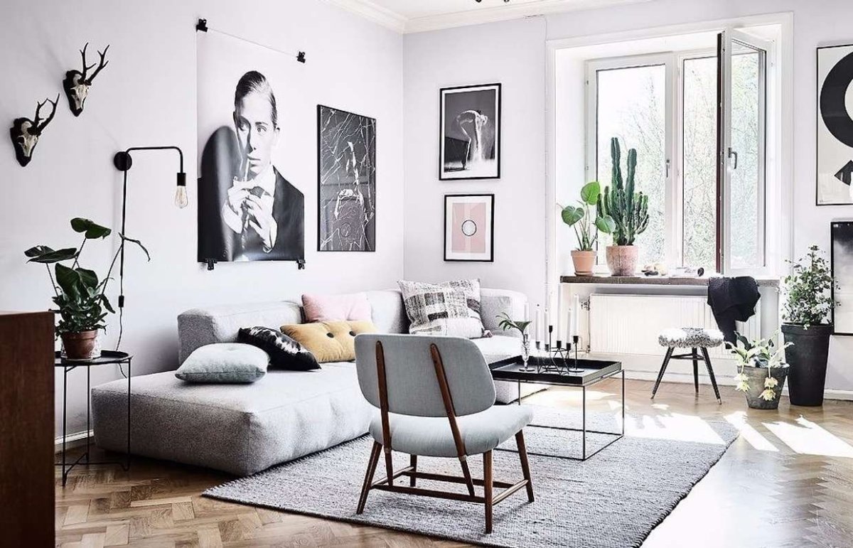 Светлый интерьер гостиной