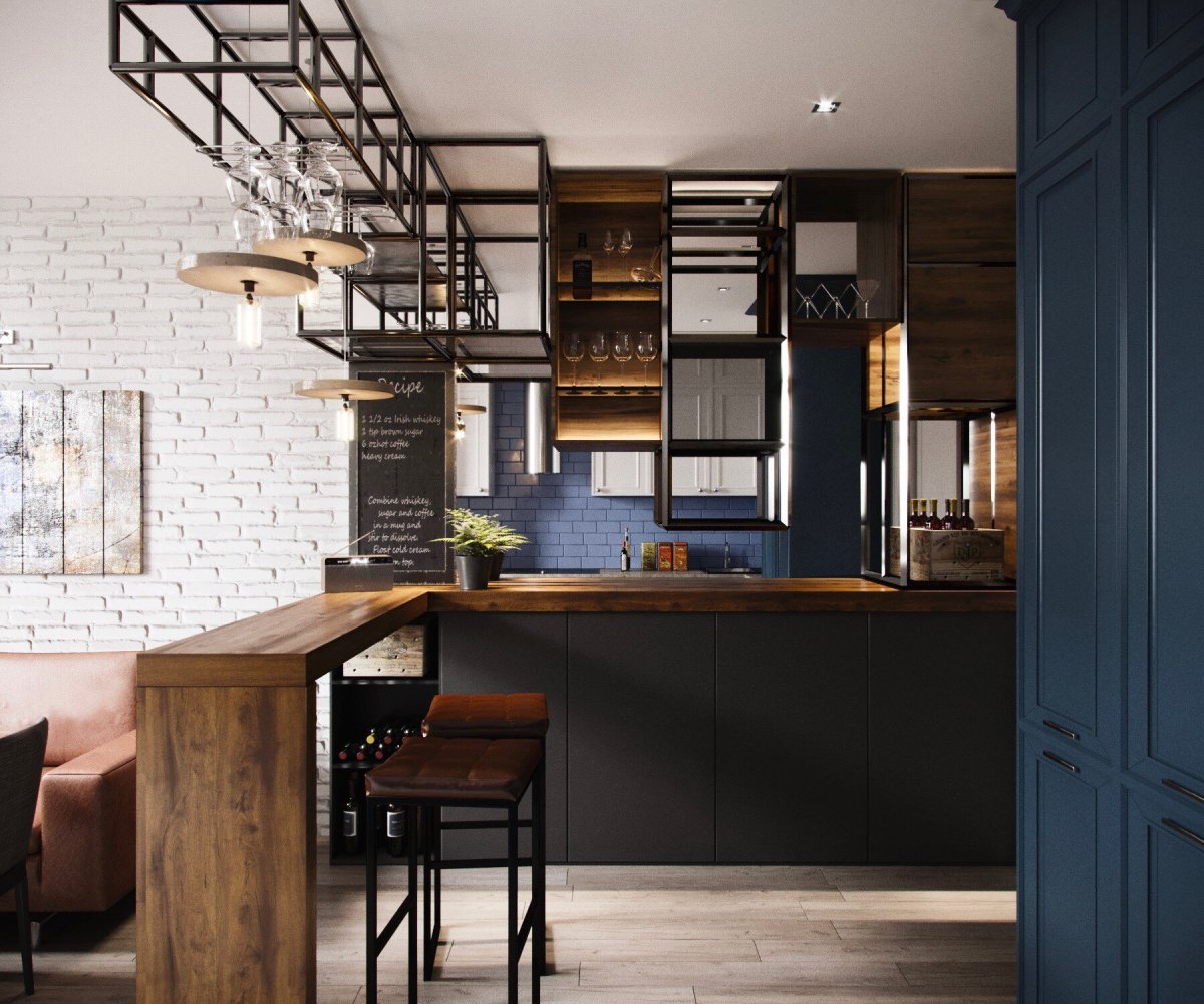 Кухни с барной стойкой