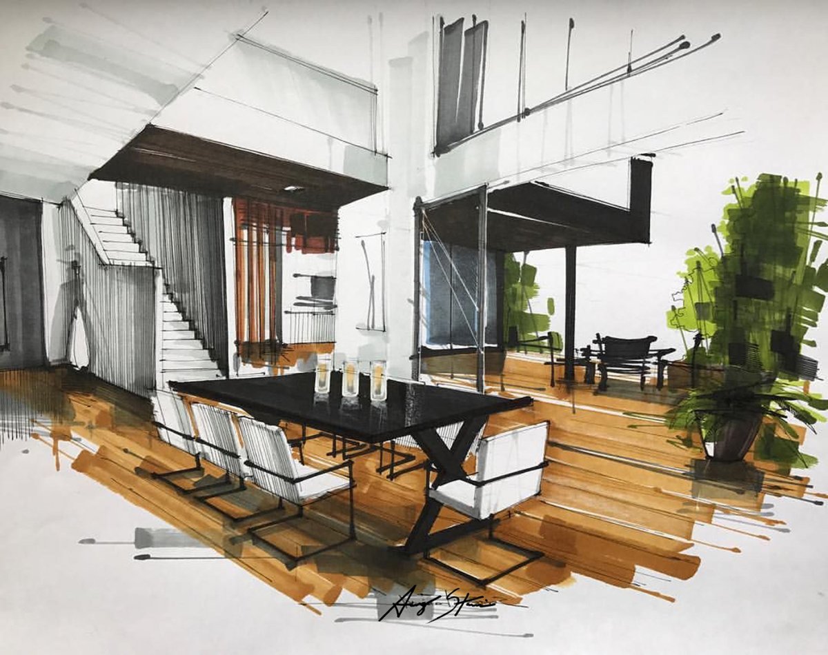 Тихомиров Сергей скетчинг интерьерный