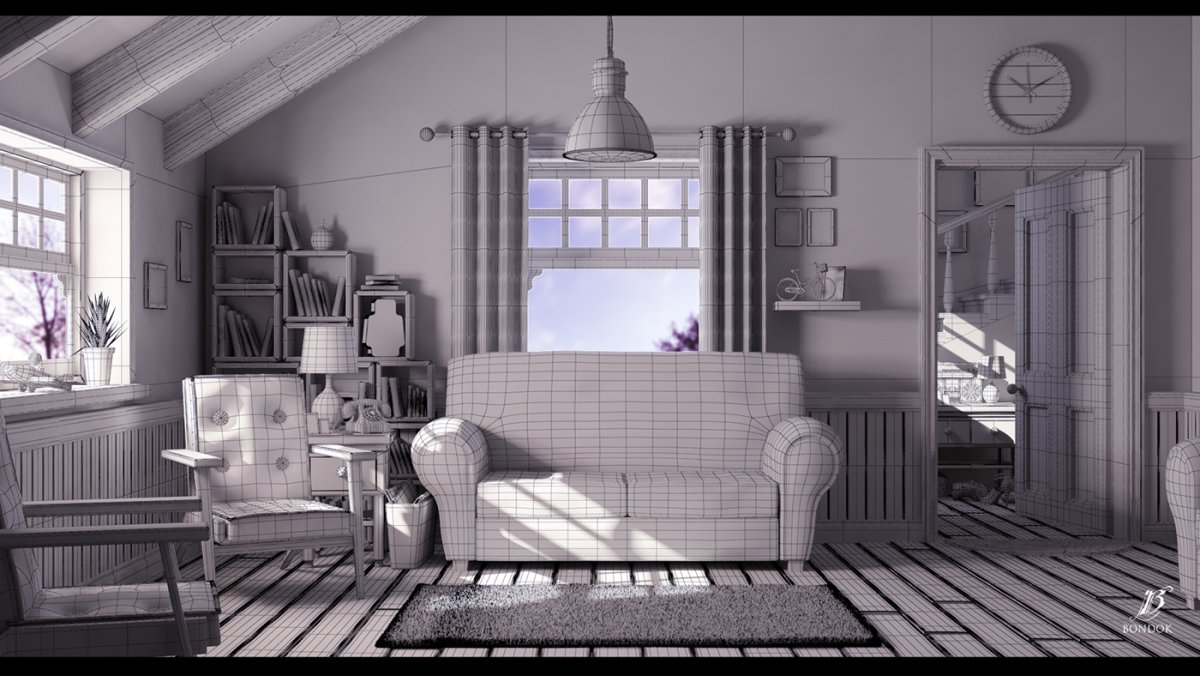 Рендер интерьера в 3ds Max