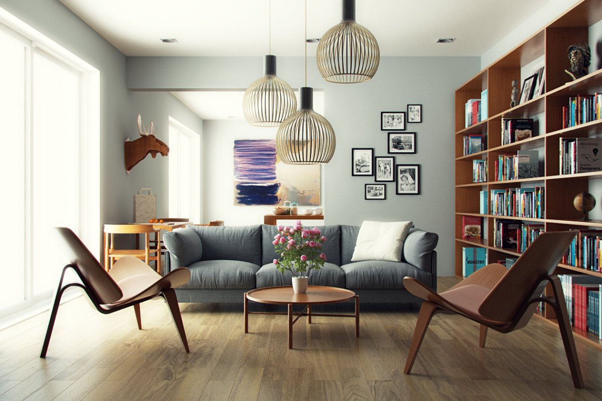 Cinema 4d рендер интерьера