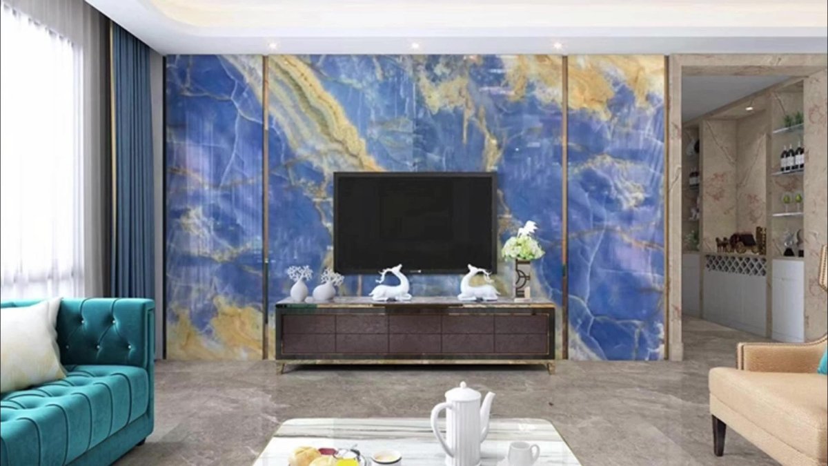 Фотообои синий мрамор