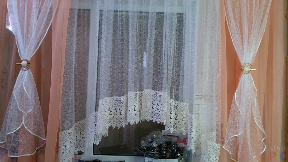 Шторы арка сетка и органза