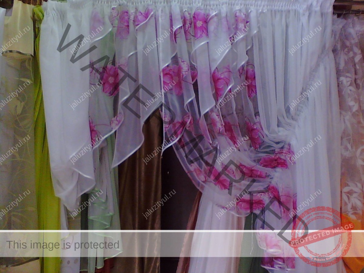 Шторы из органзы на кухню