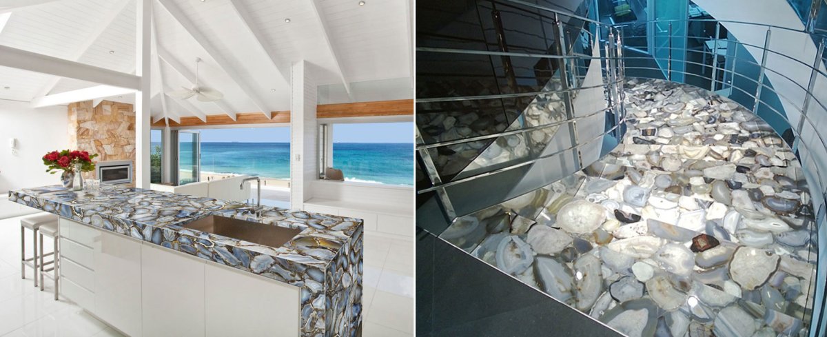 Стена из цельного камня в интерьере