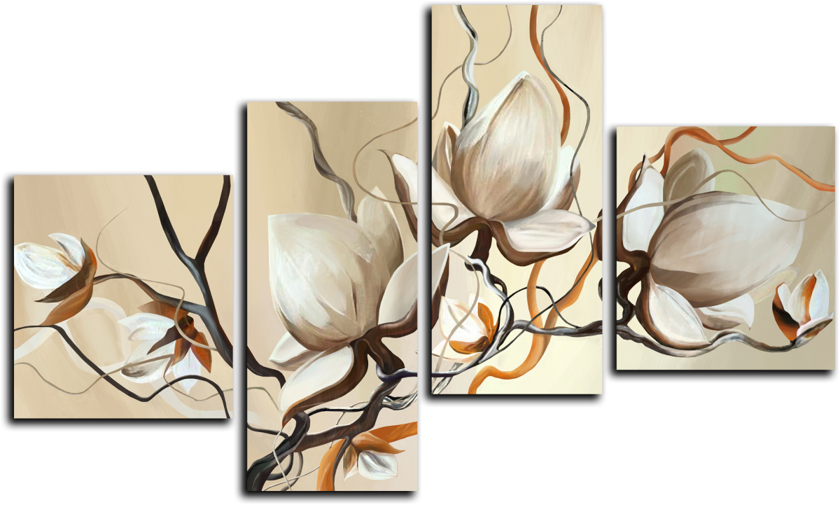 Постеры в бежевой спальне