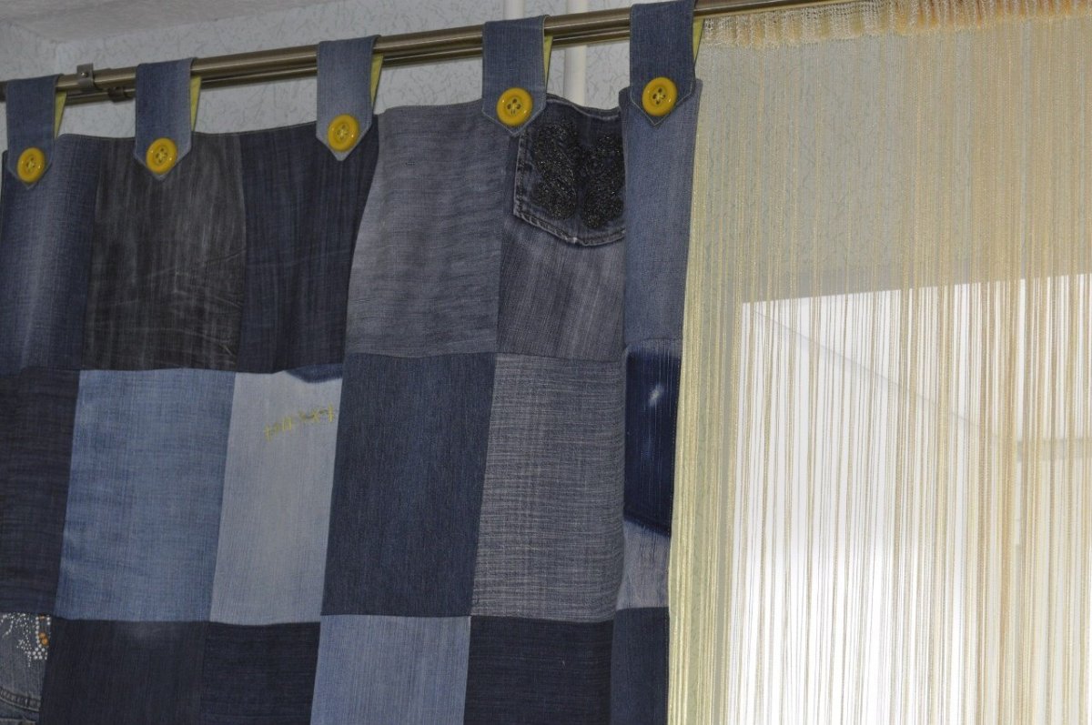 Шторы из джинсовой ткани