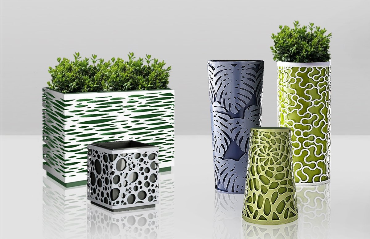 Декоративное напольное кашпо "Blanca Gloss"