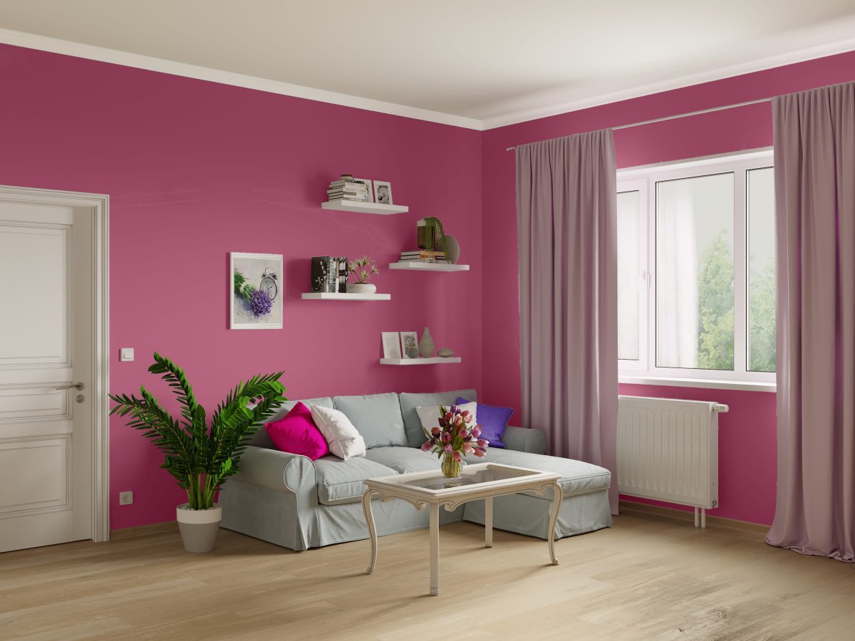 Комната с красными стенами