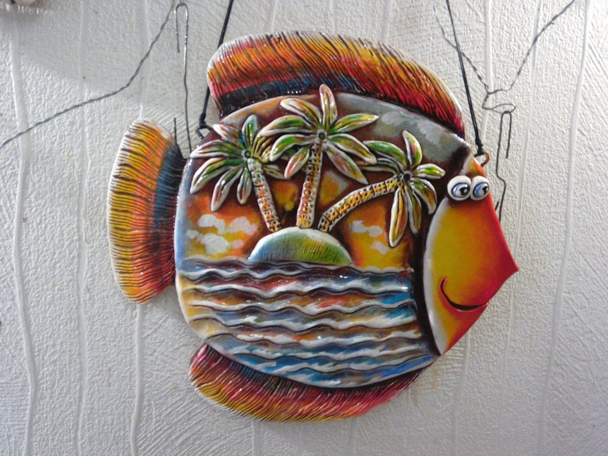 Панно рыба из соленого теста