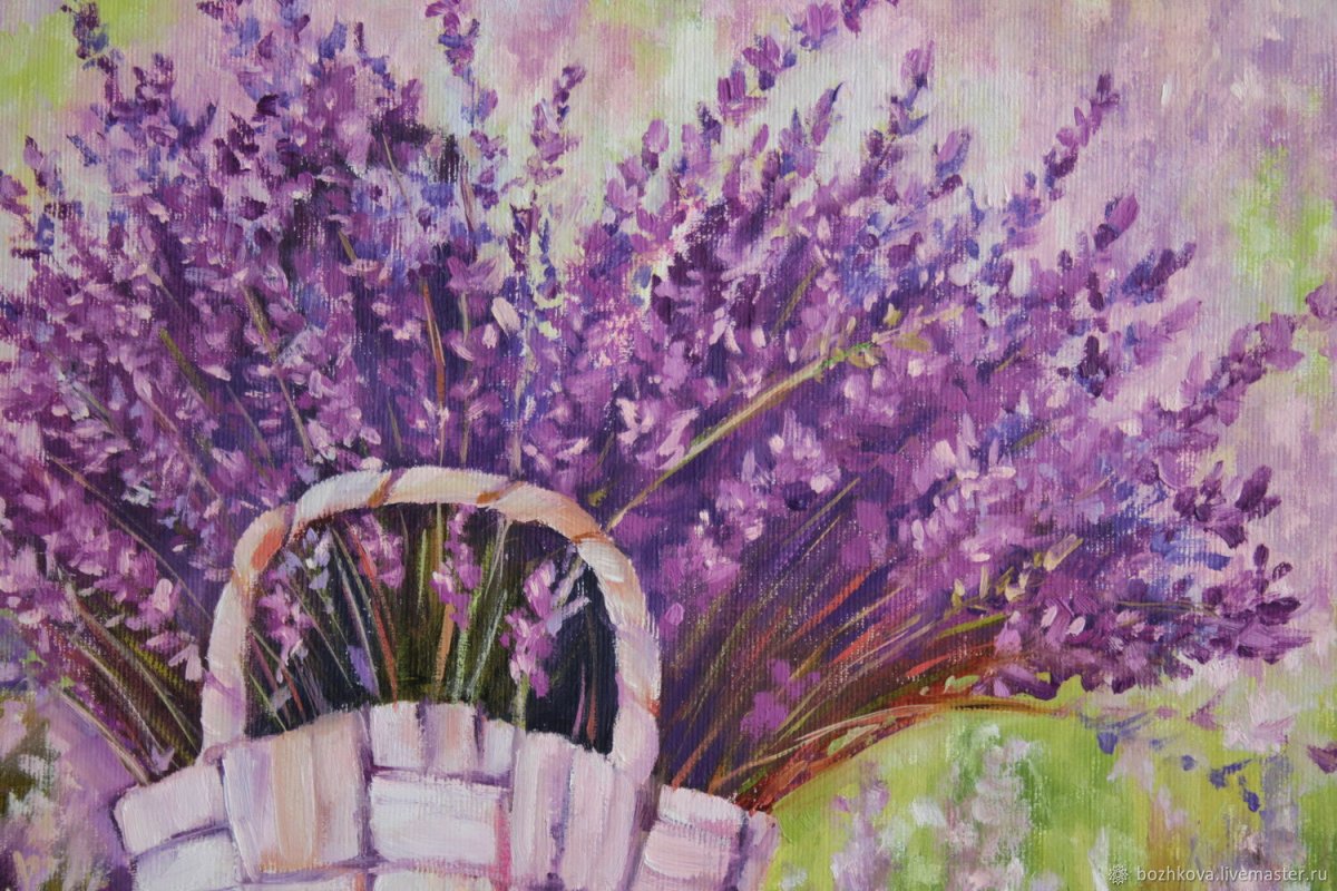 Лаванда холст мастихином