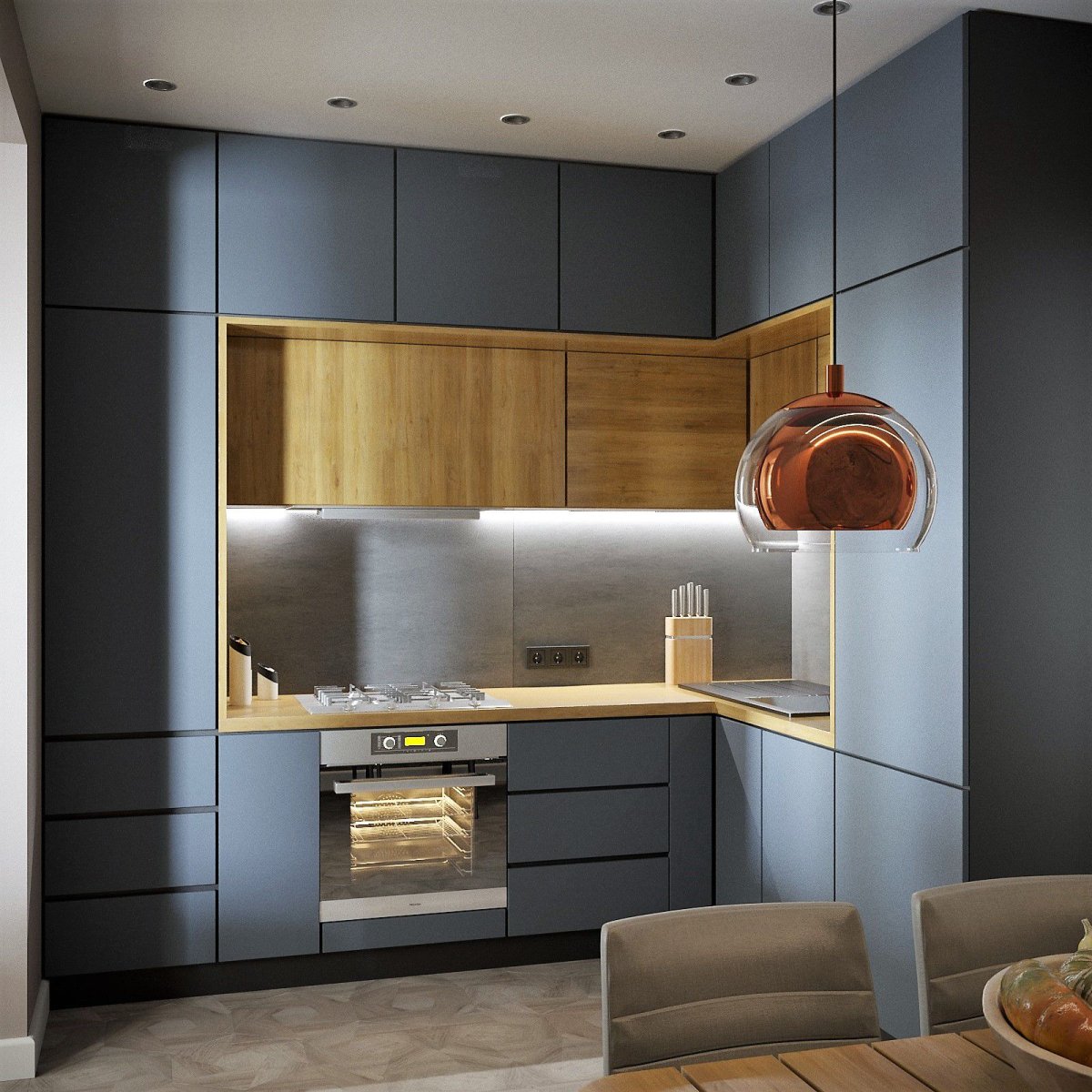 Кухня в два яруса