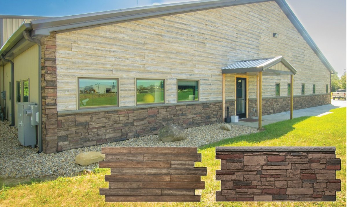 Сочетание сайдинга и камня