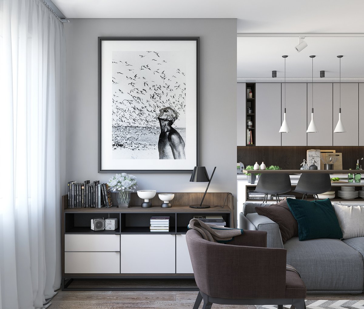 Черно-белые постеры для интерьера