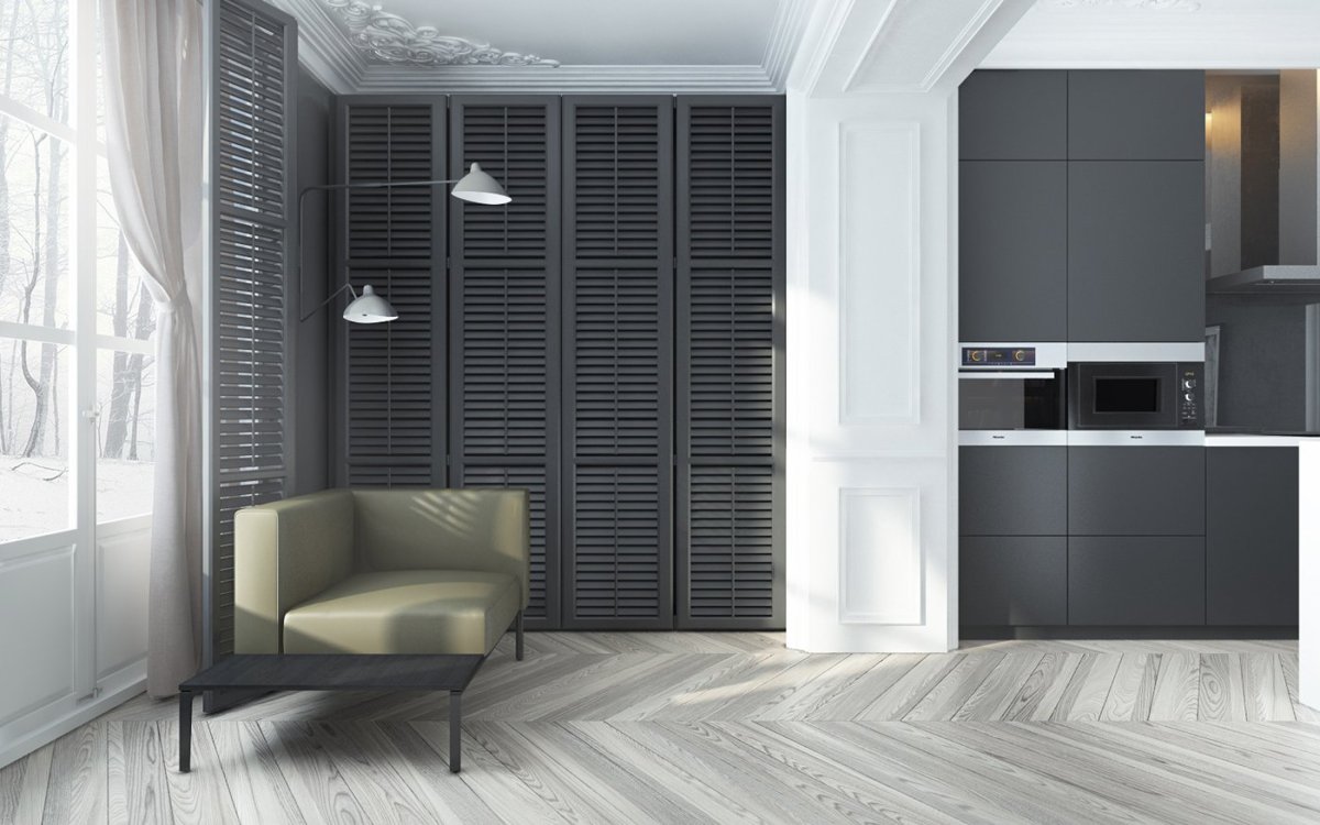 Жалюзийные двери в интерьере