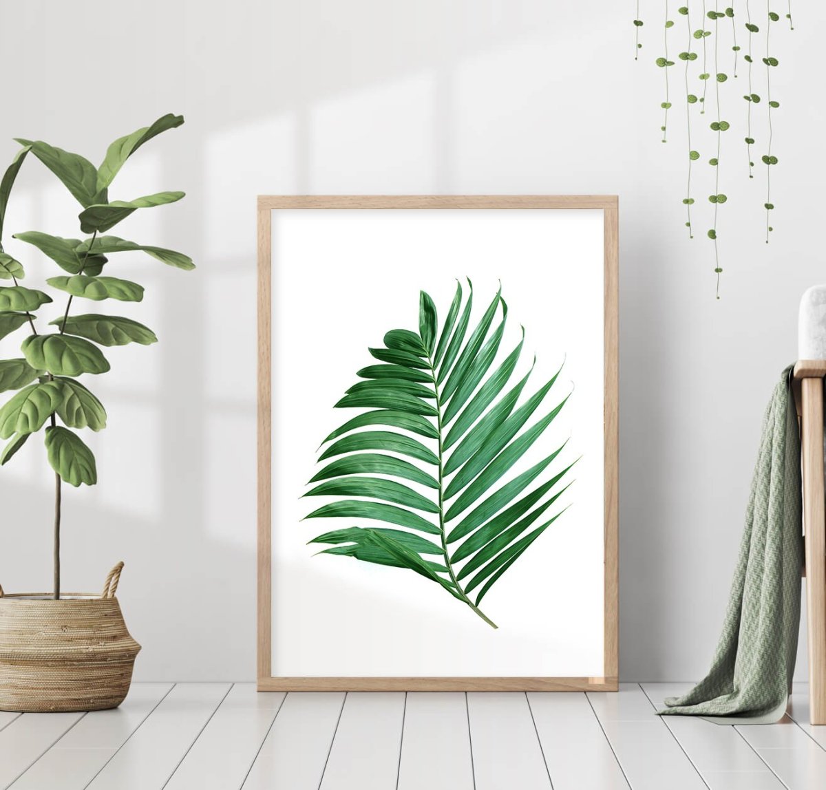 Картины листья пальмы в интерьере