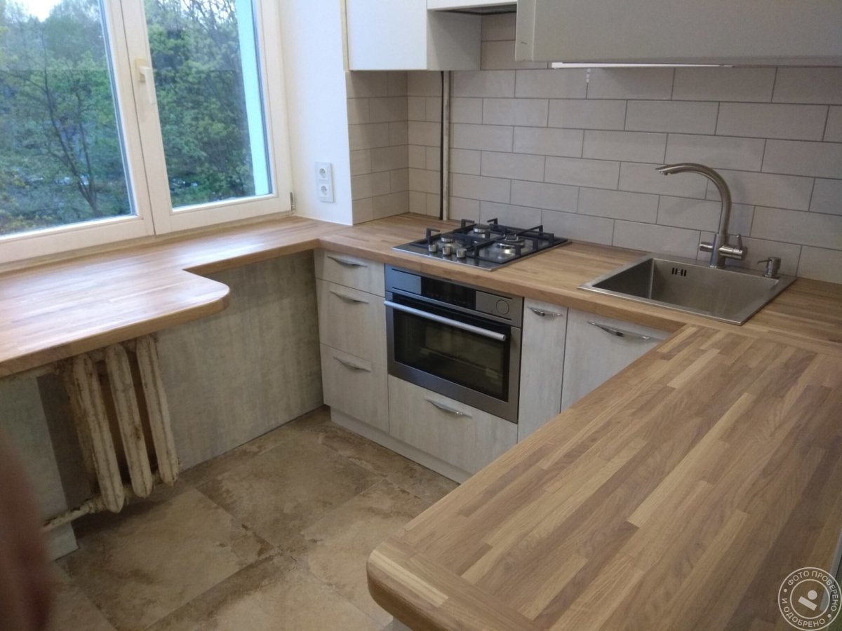 Подоконник-столешница на кухне