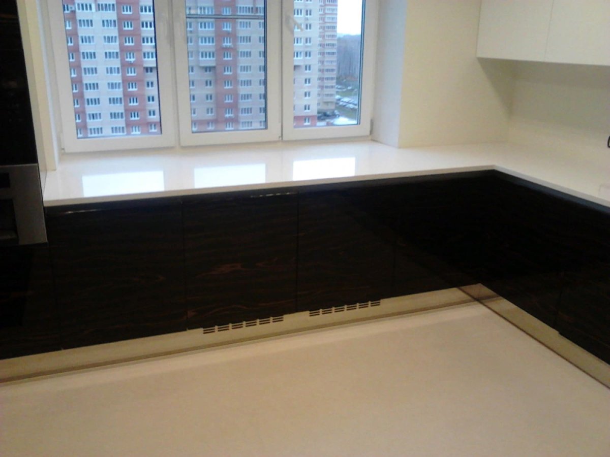 Подоконник-столешница на кухне