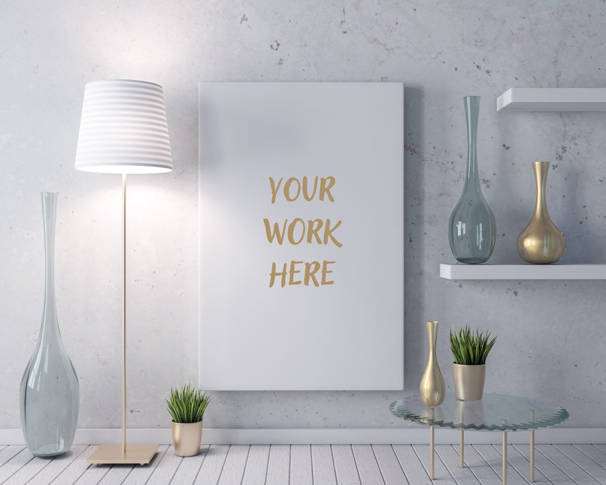 Мокапы для плакатов на стене