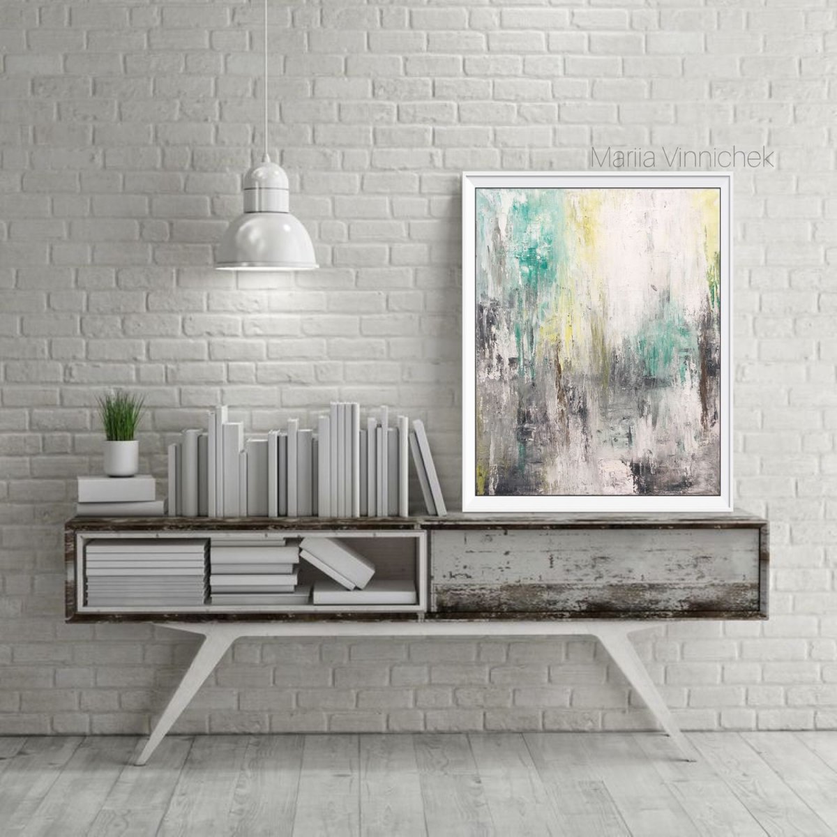 Картина на кирпичной стене