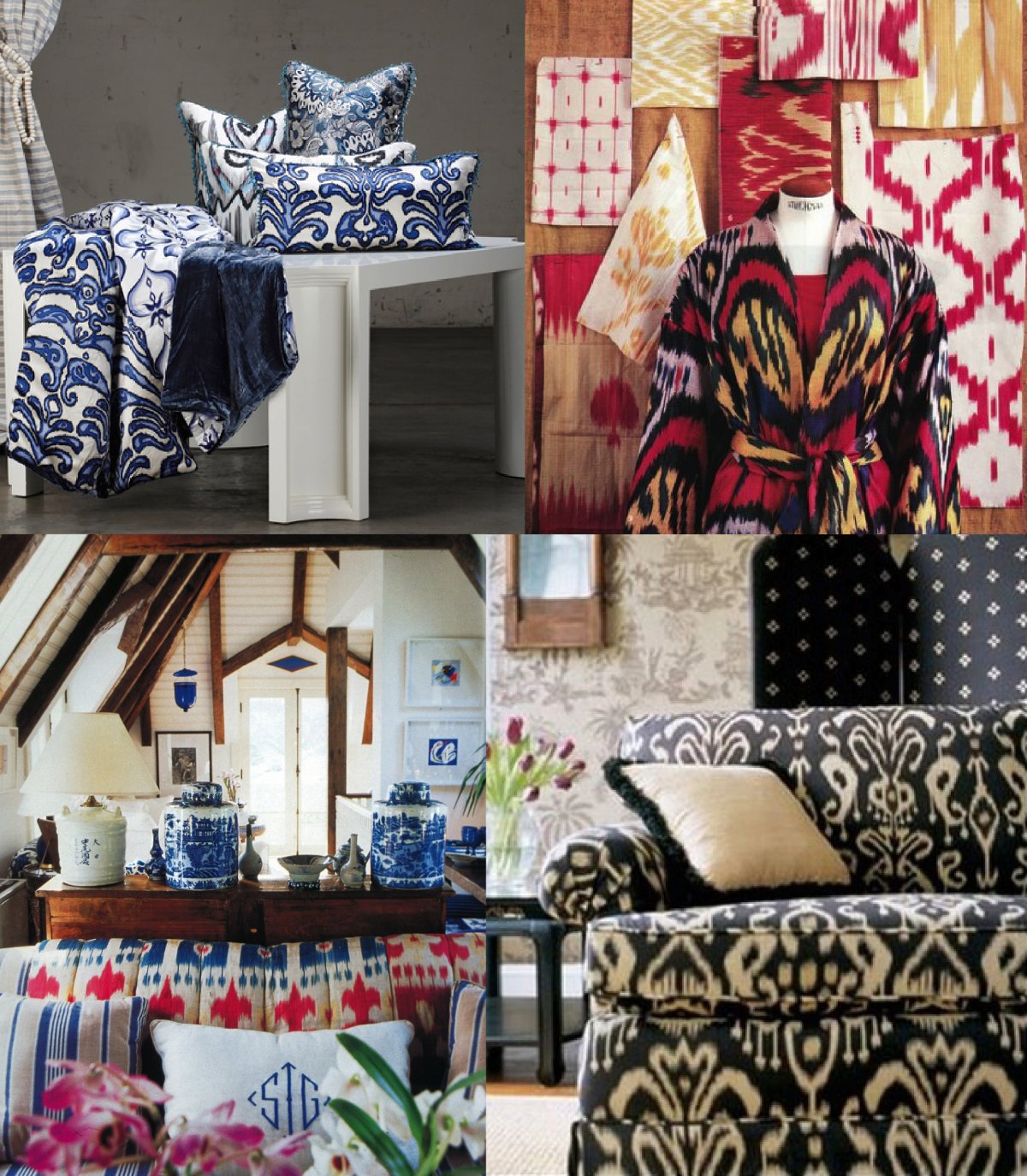 Лампа с абажуром икат