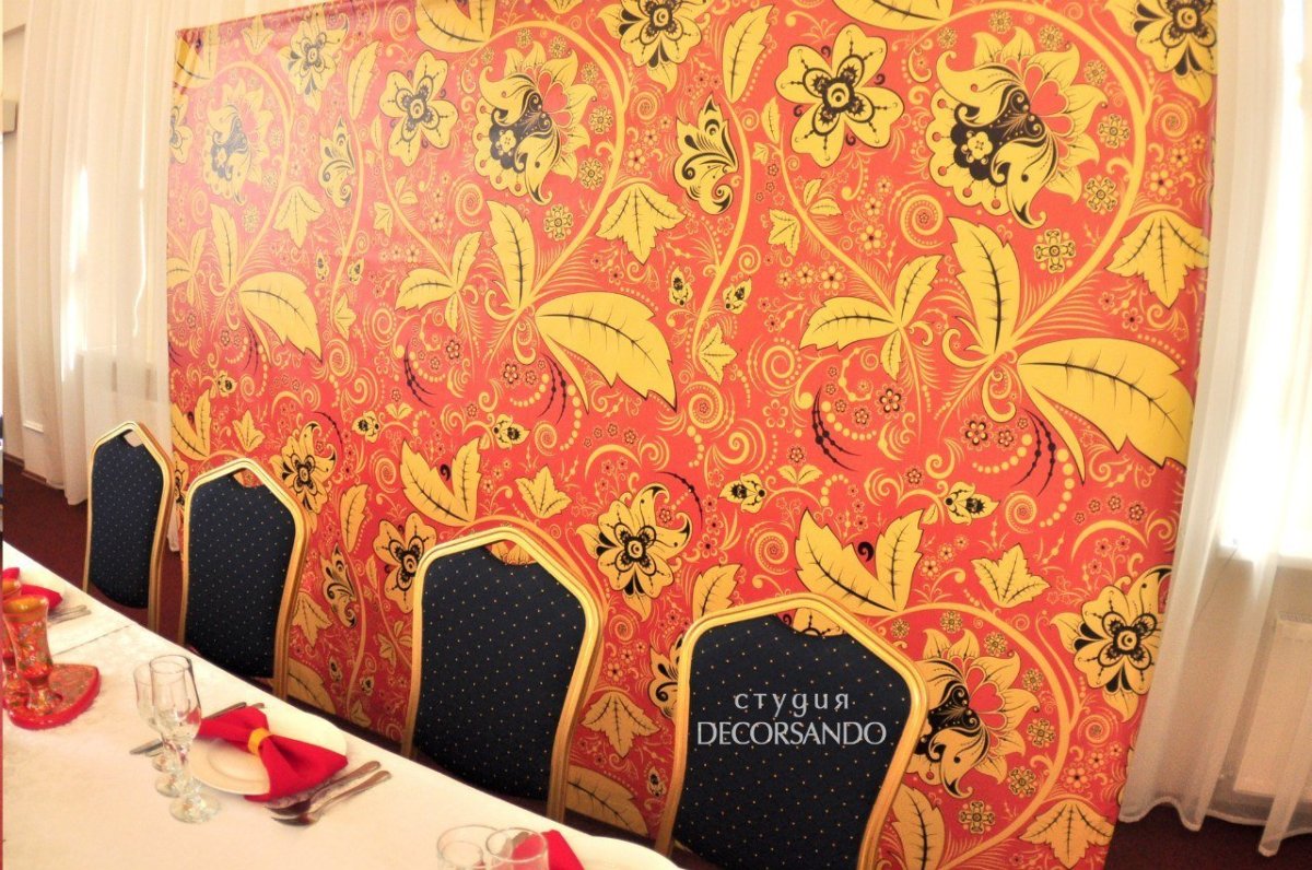 Интерьер в стиле Хохлома