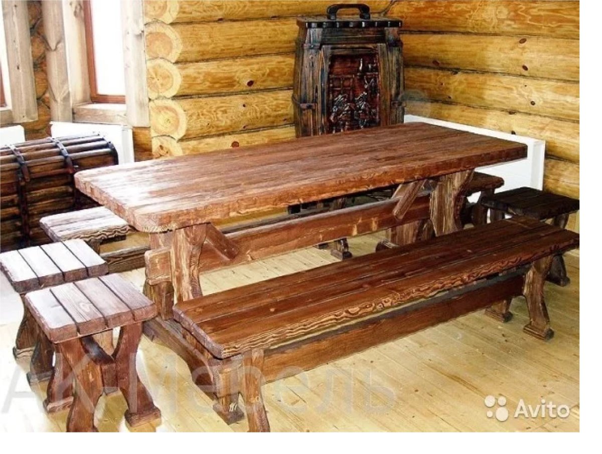 Стол и лавочки в баню