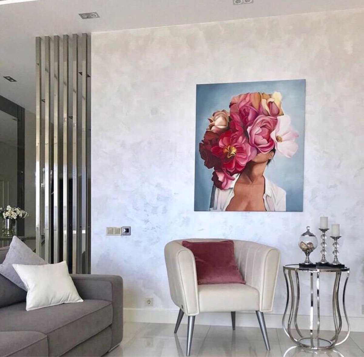 Зеркальное панно на стену в гостиную