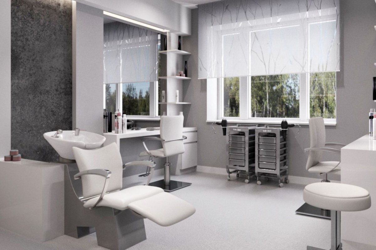 Шторы в студию красоты