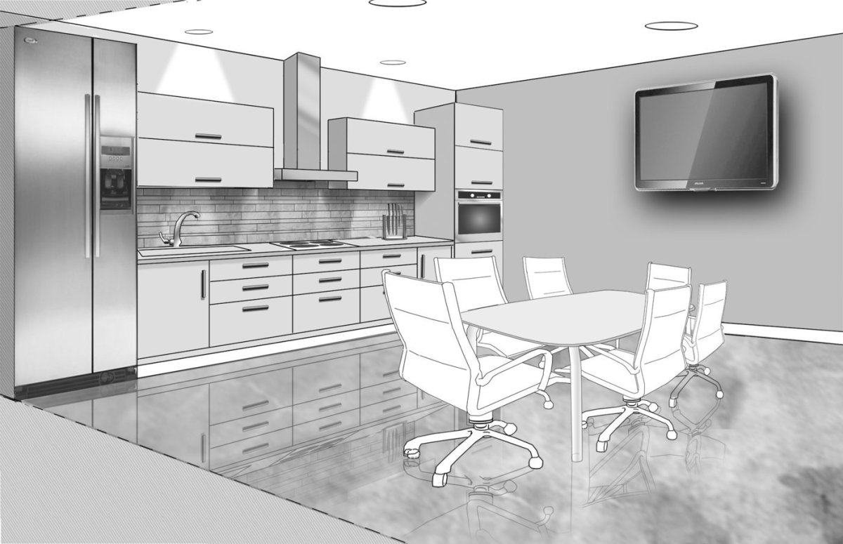 Кухня в современном стиле на небольшой кухне