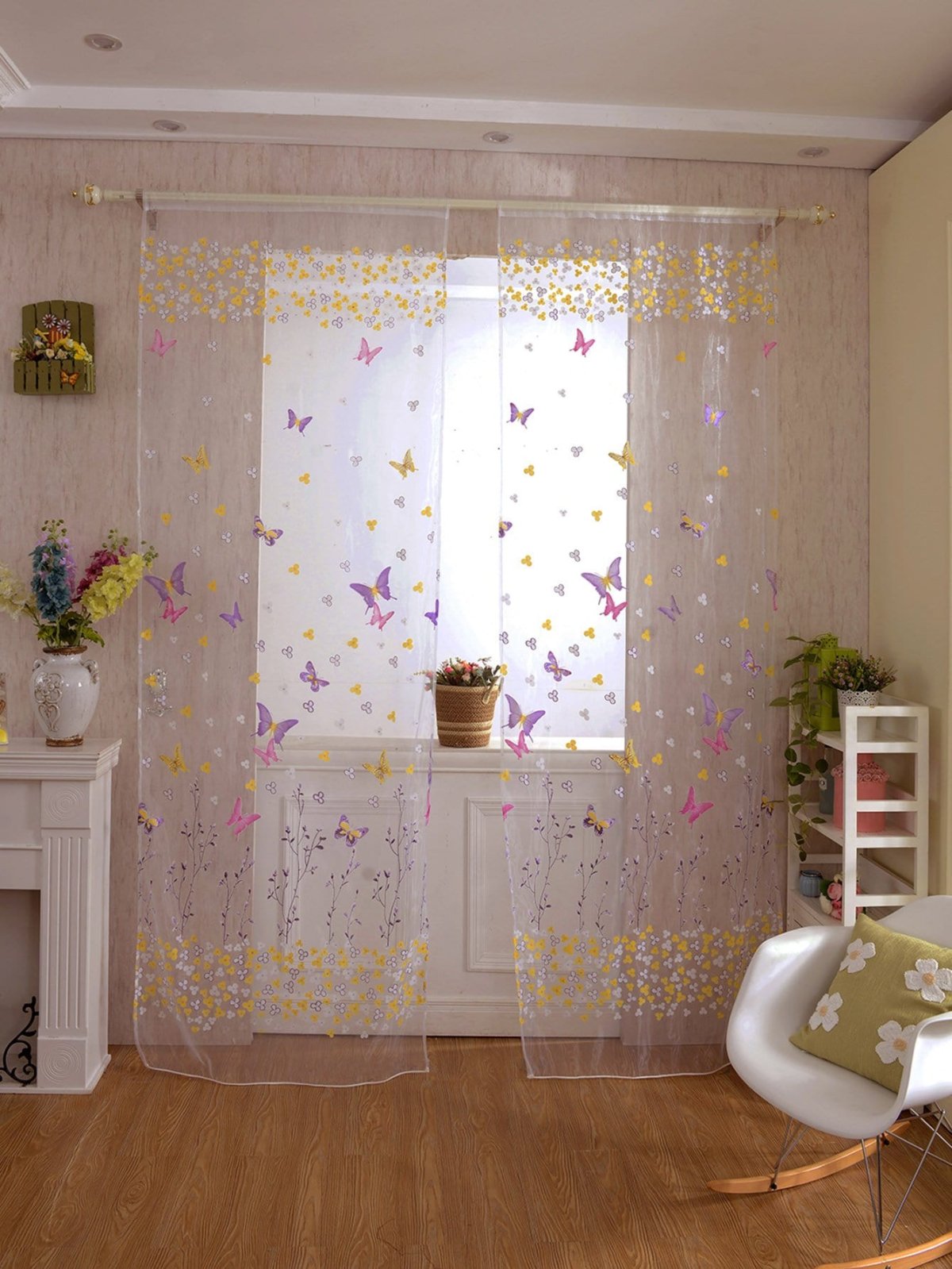 Тюль бабочки органза