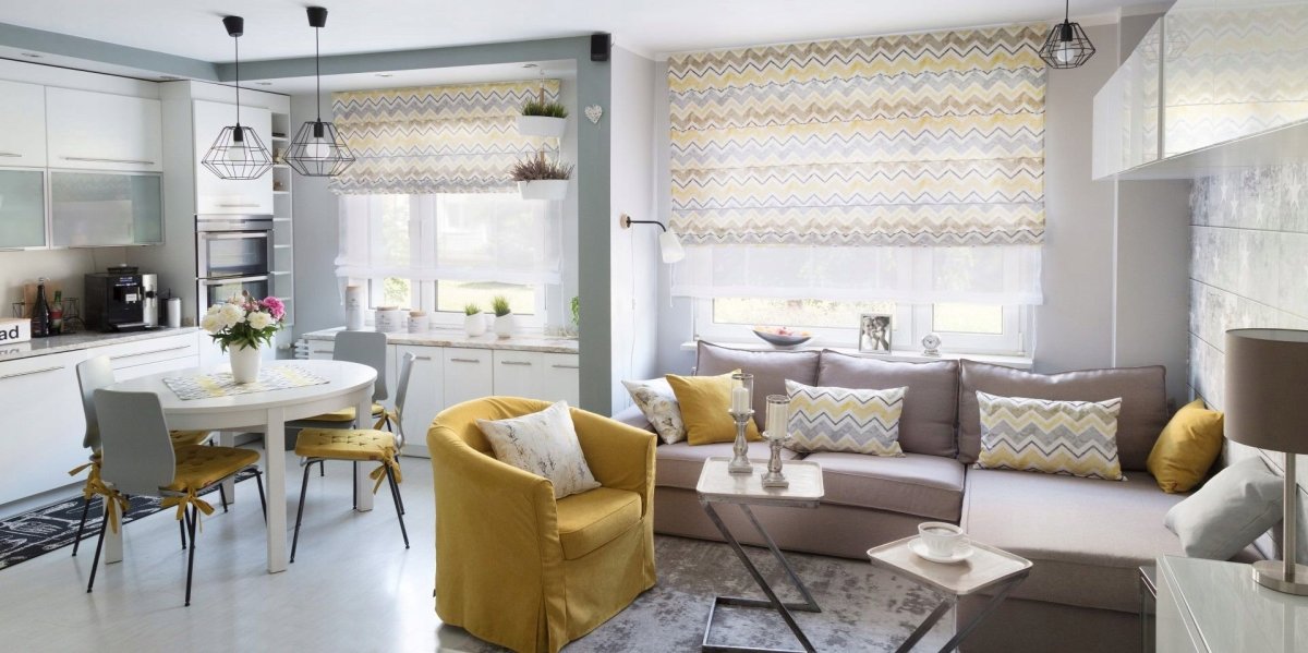 Римские шторы в интерьере