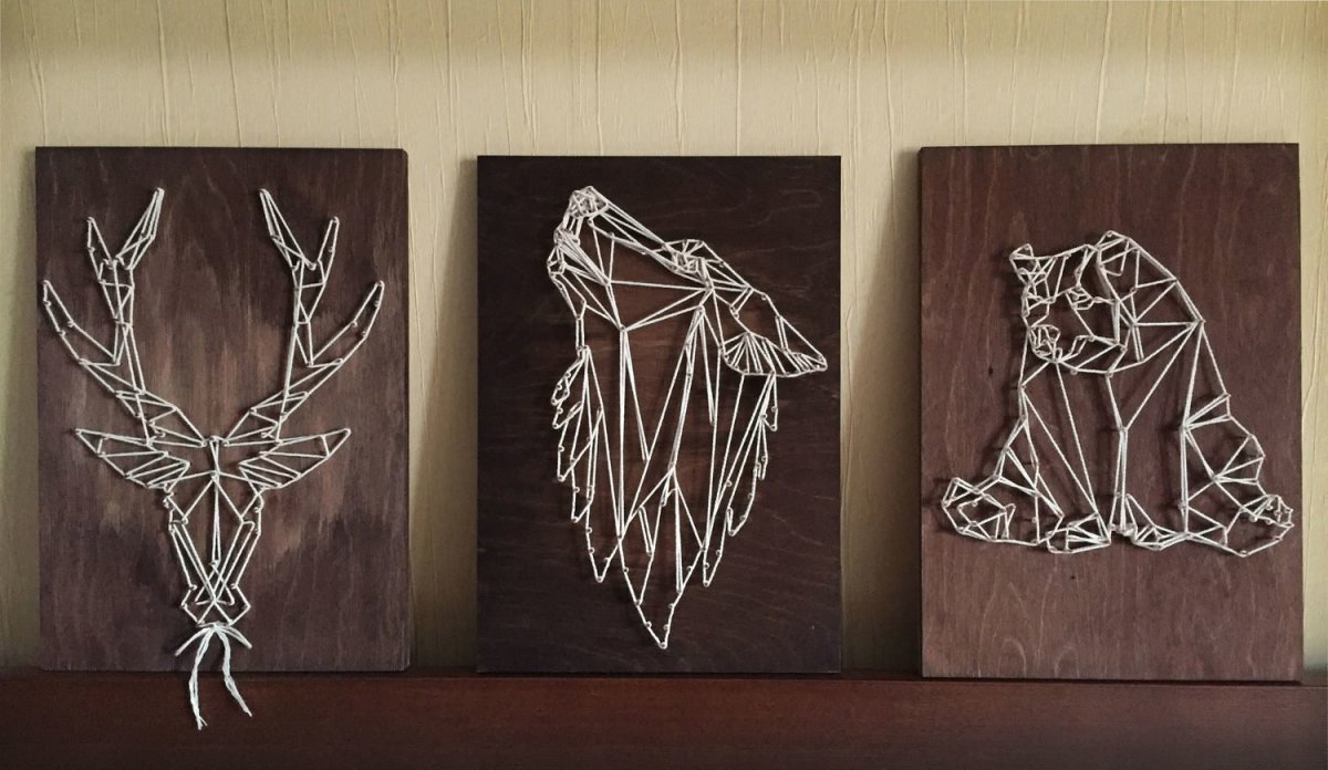 Панно в стиле String Art