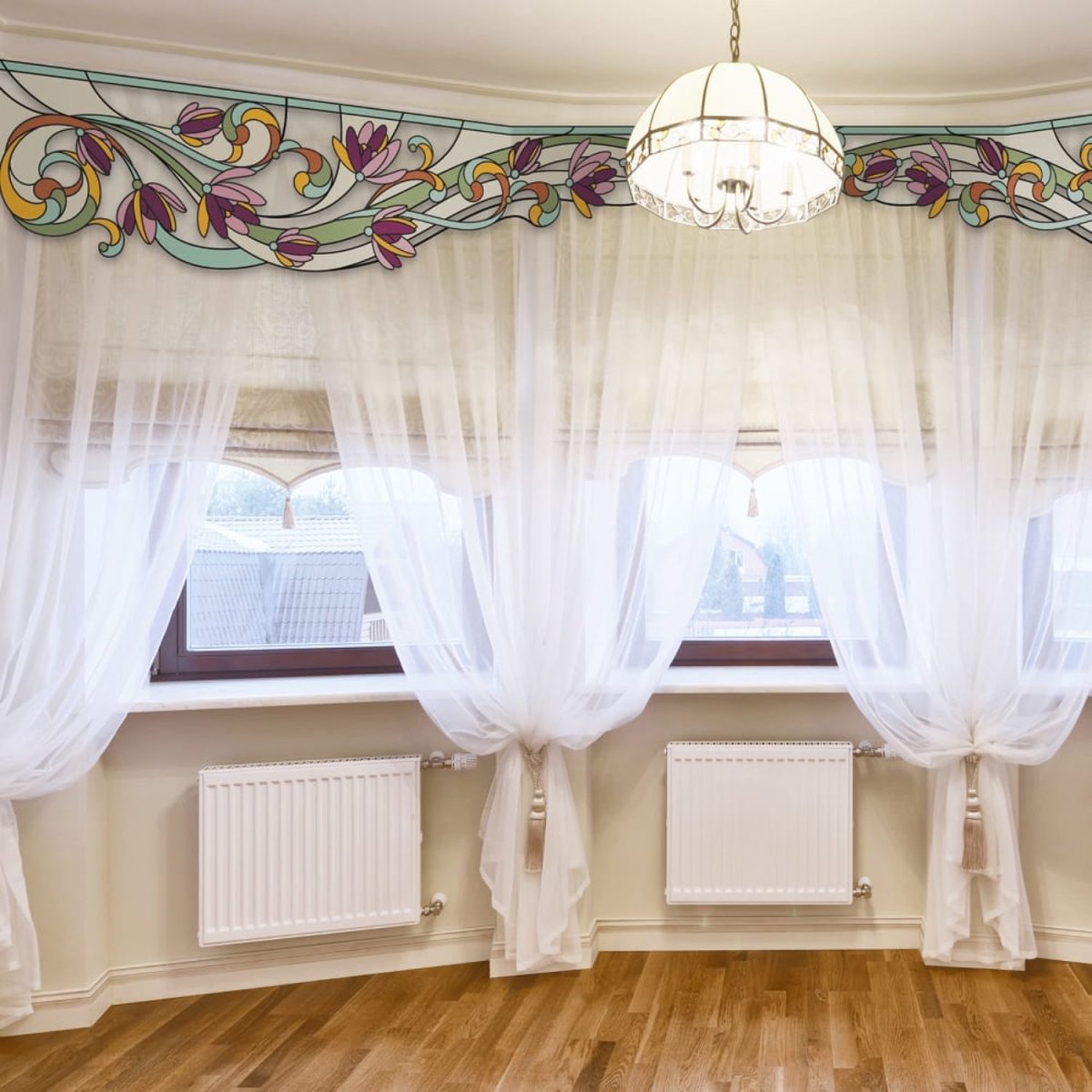 Декор окна на кухне