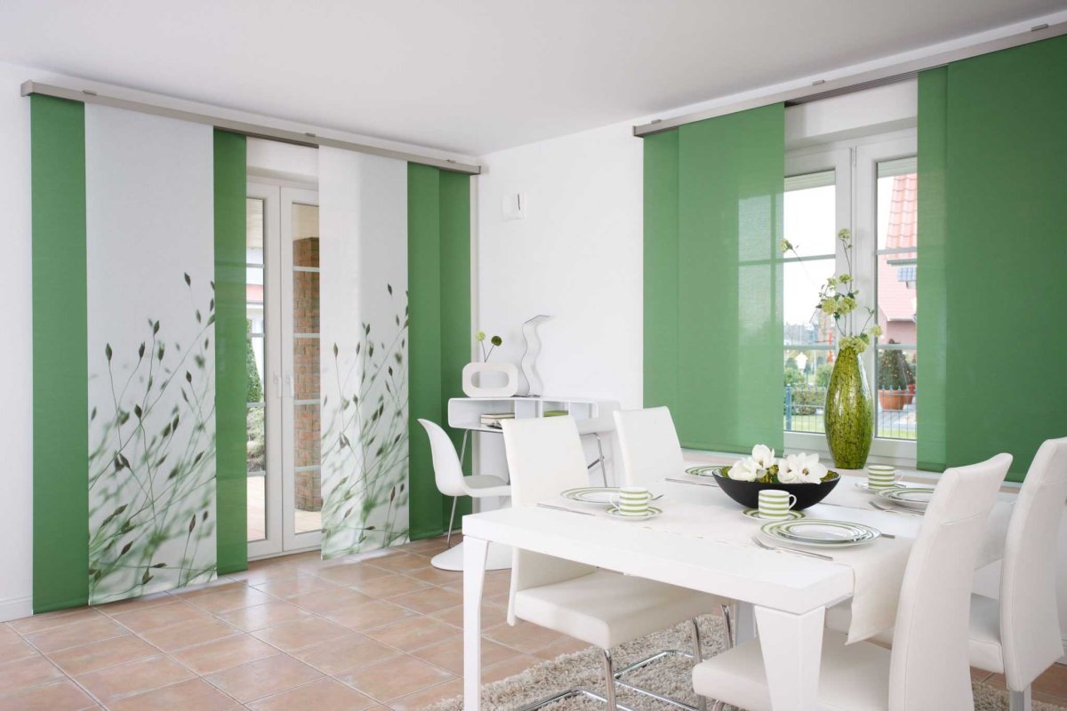 Японские шторы в интерьере