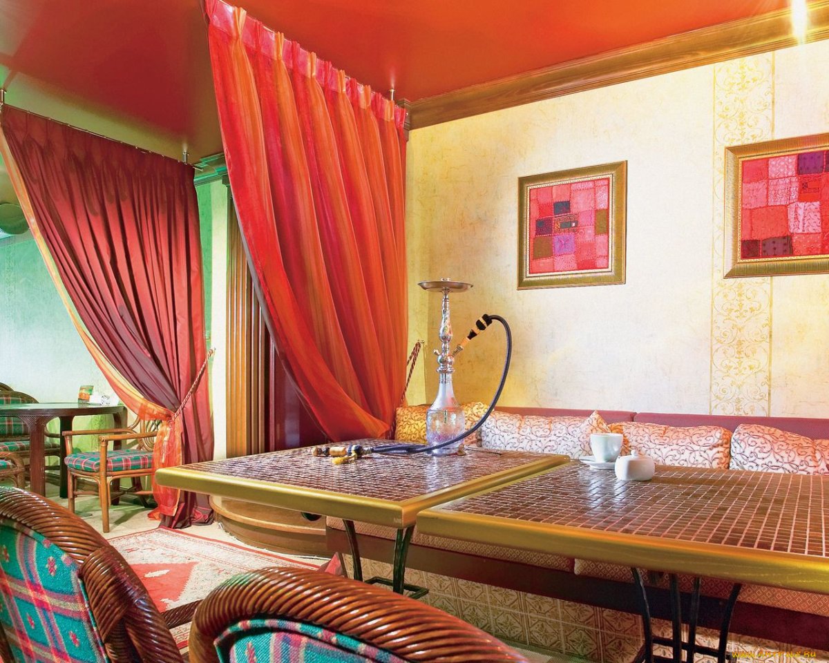 Шторы для ресторана в Восточном стиле