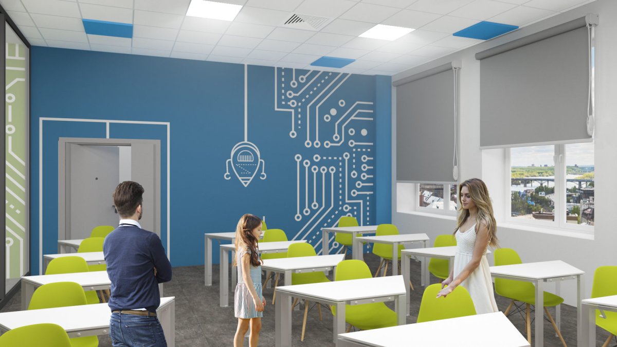 Интерьер школьной рекреации